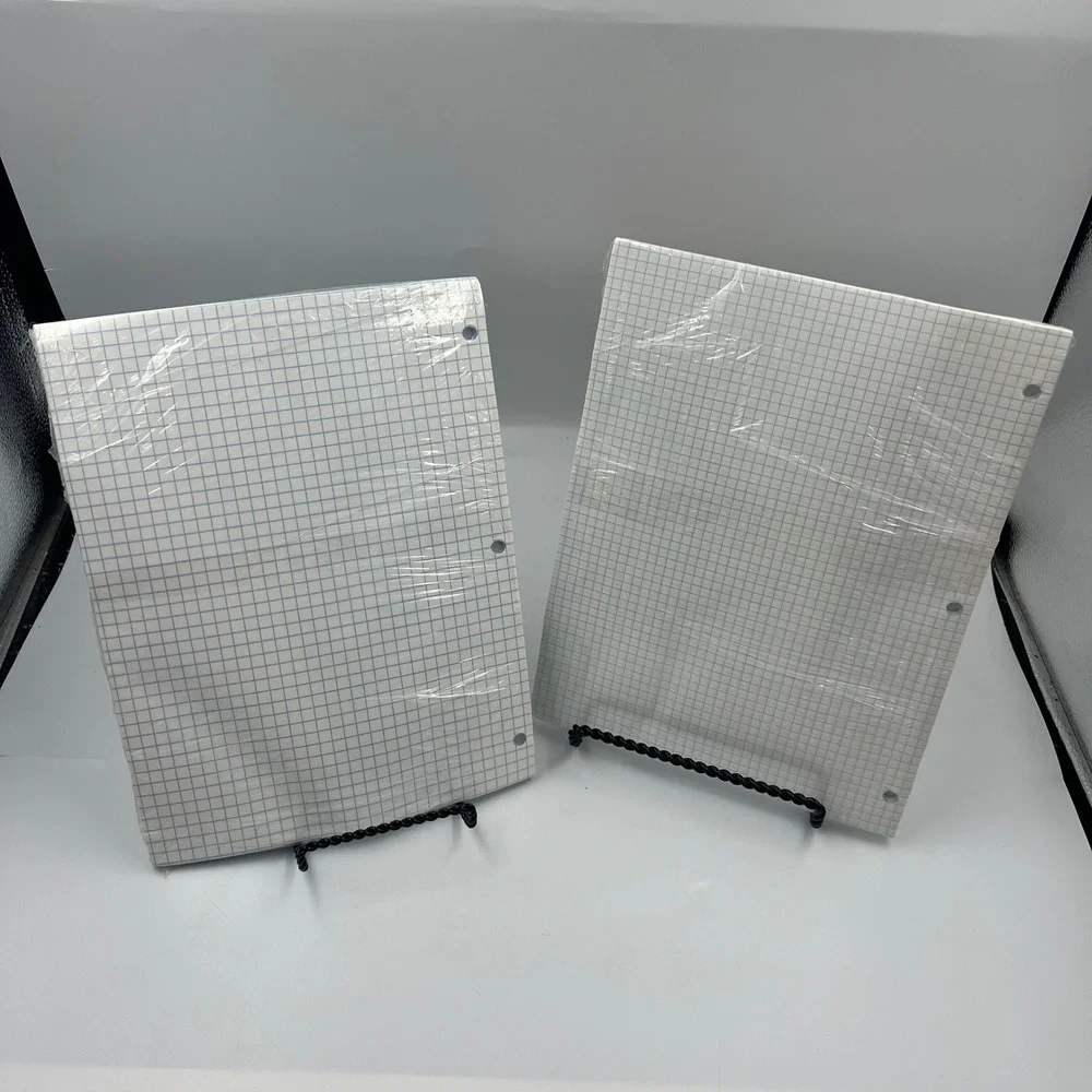 Lot of 2 Norcom Graph Ruled Filler Paper 80 Sheets Each 4x4 and 5x5 Quad Ruled